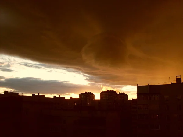 Por Sol Sobre Cidade — Fotografia de Stock