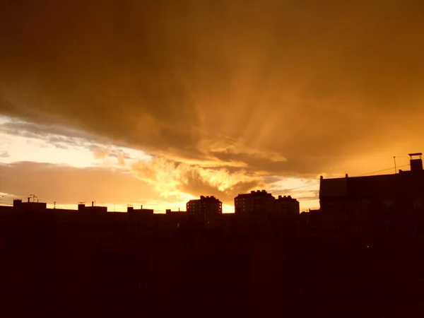 Zonsondergang Boven Stad — Stockfoto