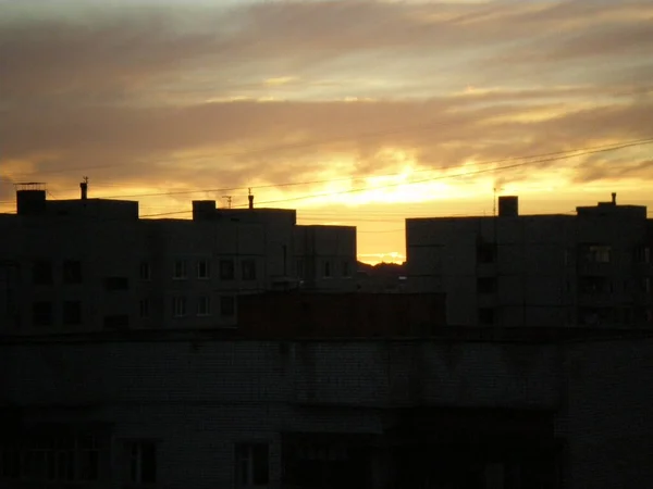 Zonsondergang Boven Stad — Stockfoto