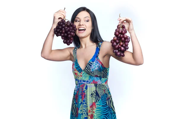 Girl with grape Royalty Free Stock Photos