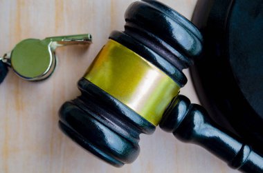 Avukat Tokmağı 'nın en üst görüntüsü. Mesajlaşmak için özel alanı var. Hukuk ve konuşma kavramı