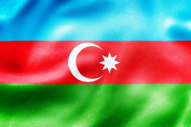 Azerbaycan ulusal bayrağı mavi kırmızı yeşil çizgili ve hilal yıldızlı
