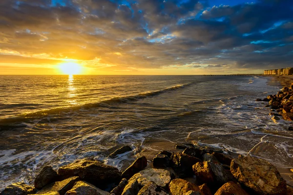 Glenelg strand bij zonsondergang — Stockfoto