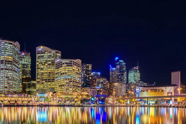 Sydney city skyline at night — Stock Photo, Image