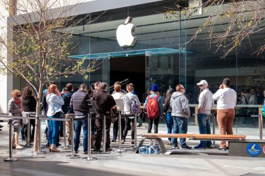 People near Apple Store in Adelade clipart