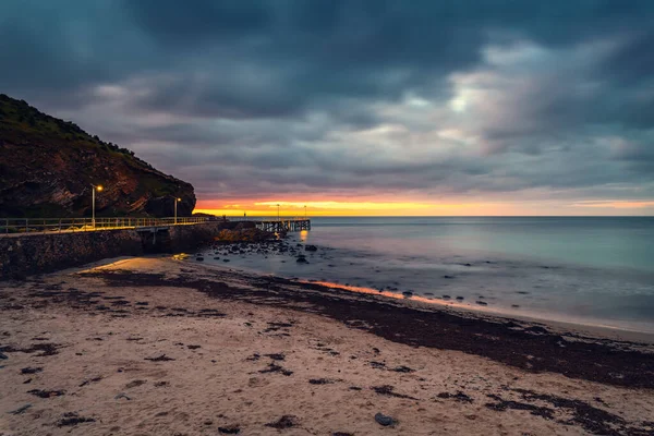 Andra Valley Strand Med Brygga Skymningen Södra Australien — Stockfoto