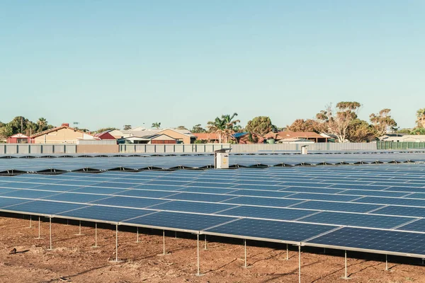 Nouvelle Construction Une Ferme Panneaux Solaires Dans Espace Vie Australie — Photo