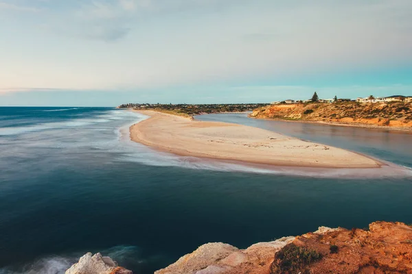 Southport Beach View Lookout Owards Onkaparinga River Sunset South Australia — Stock Photo, Image
