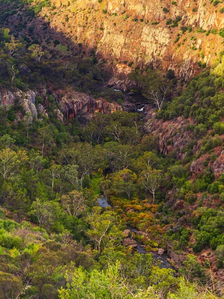 Onkaparinga River Park Narodowy Panorama Kanionu Widok Widoku Zachód Słońca — Zdjęcie stockowe