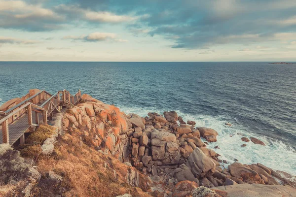 Encounter Bay Sunset Viewed Granite Island South Australia — Stock Photo, Image