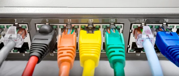 Network Switch with cables — Stock Photo, Image