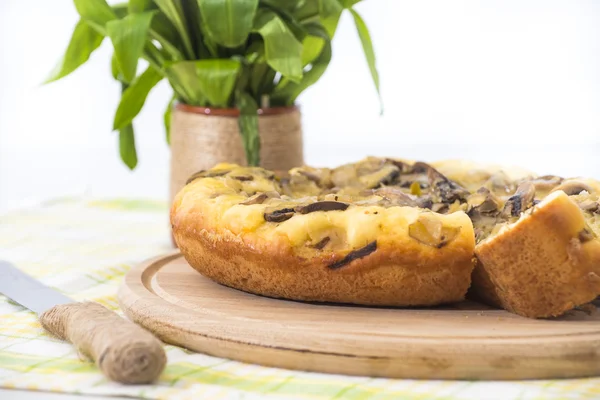 Cheese mushroom pie — Stock Photo, Image