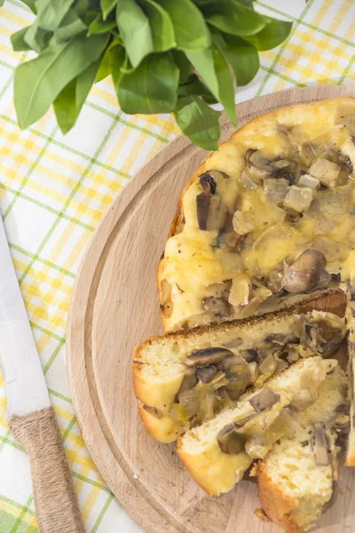 Cheese mushroom pie — Stock Photo, Image