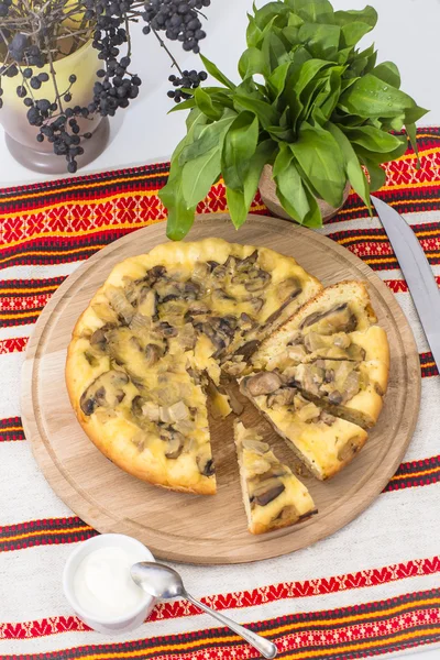 Tarta de champiñones — Foto de Stock