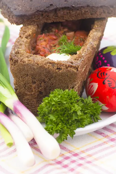 Minestra di pomodoro di barbabietola tradizionale — Foto Stock