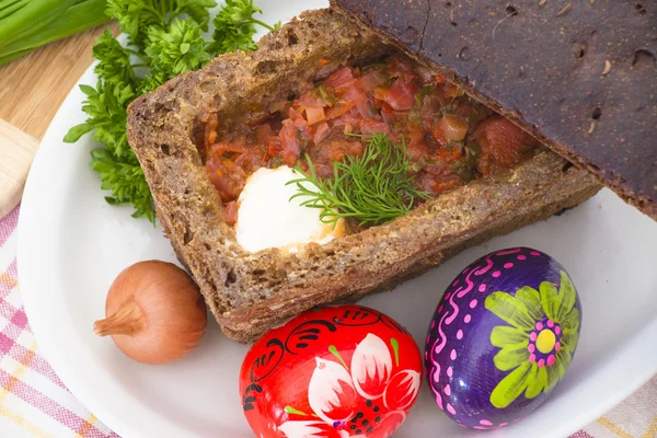 Traditional beet tomato soup — Stock Photo, Image