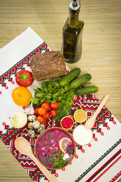 Sopa fría de leche agria — Foto de Stock