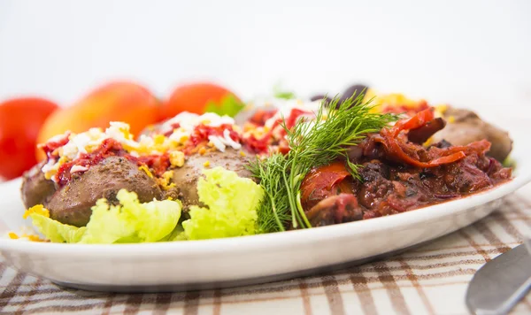 Baked pork kidneys — Stock Image Baked pork kidneys Stock Image