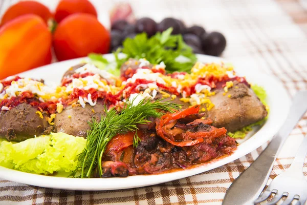 Baked pork kidneys — Stock Image Baked pork kidneys Stock Image