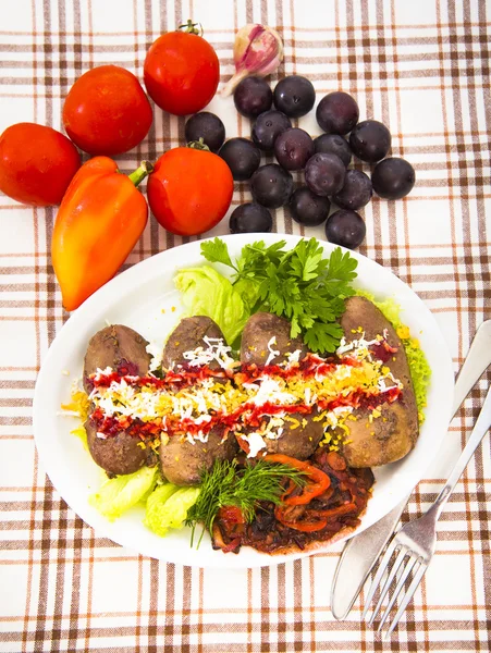 Baked pork kidneys — Stock Image Baked pork kidneys Royalty Free Stock Photos