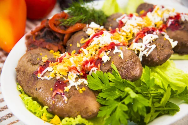 Baked pork kidneys — Stock Image Baked pork kidneys Stock Photo