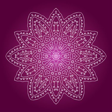 mor bir arka plan üzerinde yuvarlak süsleme