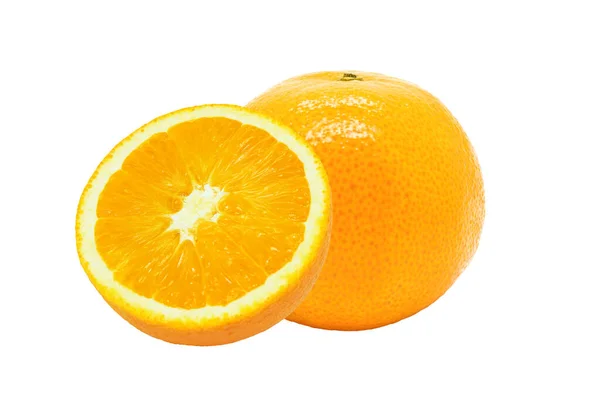 Řez Half Orange Izolované Bílém Pozadí — Stock fotografie