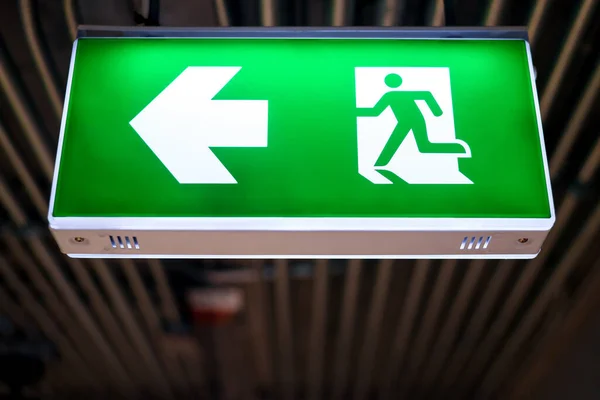 Fire exit green light sign