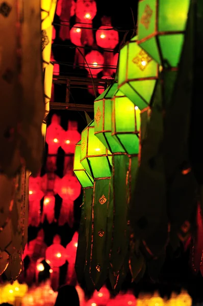 Colorful Lantern Festival or Yee Peng Festival — Stock Photo, Image