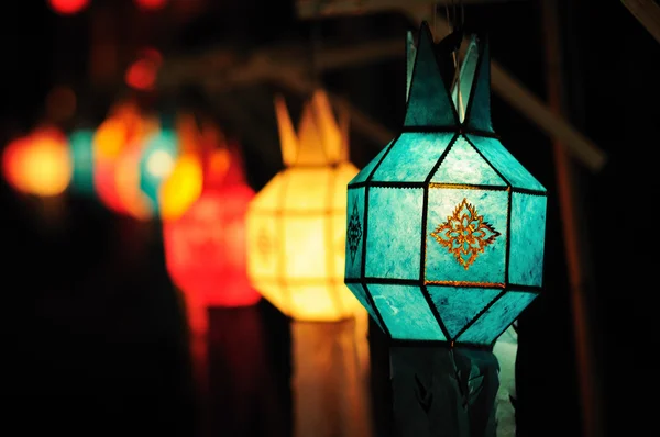 Colorful Lantern Festival or Yee Peng Festival — Stock Photo, Image