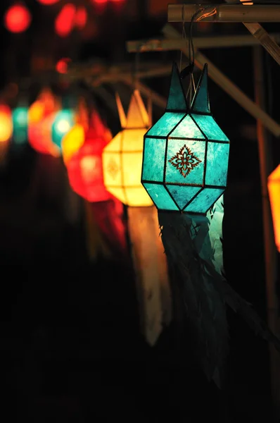 Colorful Lantern Festival or Yee Peng Festival — Stock Photo, Image