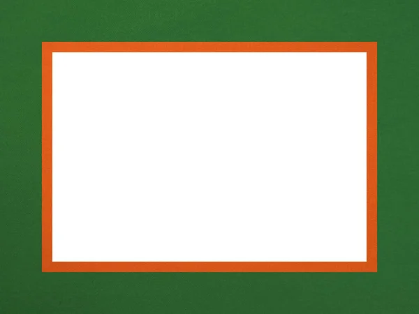 Yeşil-turuncu desenli dekoratif dikdörtgen çerçeve..