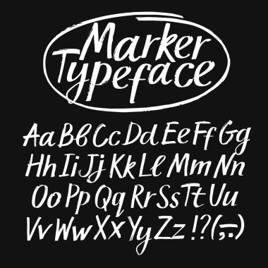 Marker hand drawn font