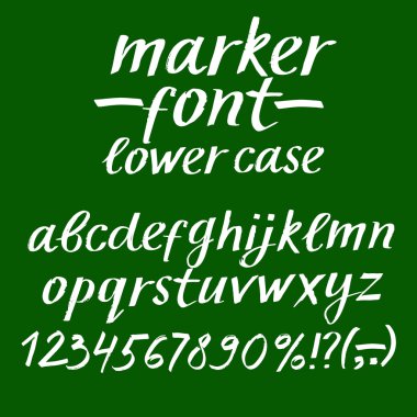 İşaretleyici el çizilmiş vektör yazı tipi