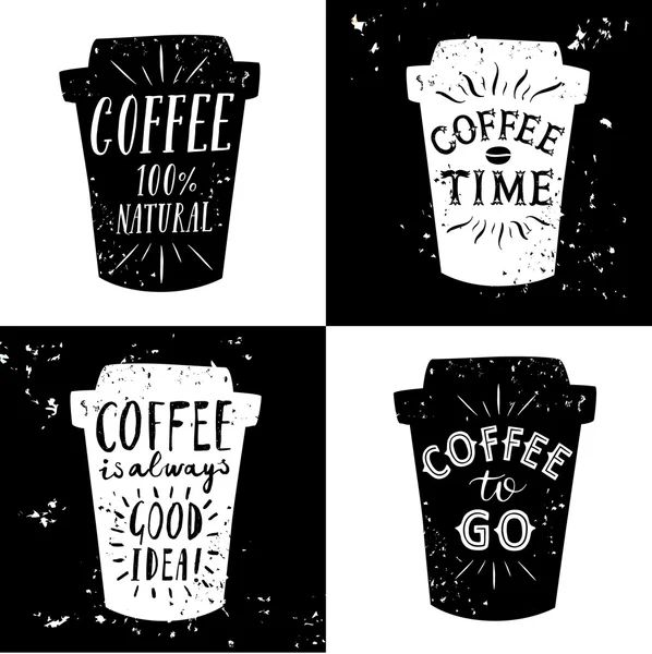 Coffee to go illustrations set — Stock Vector