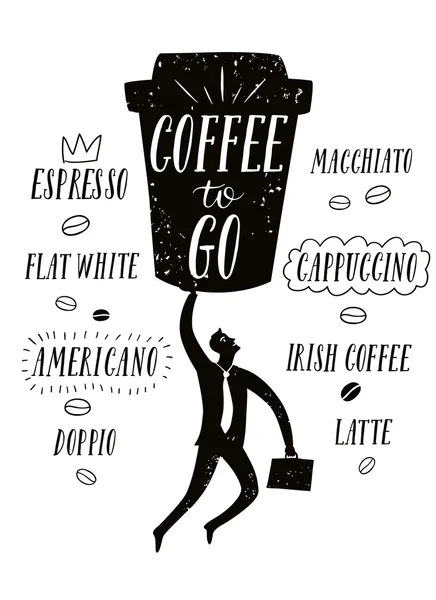 Coffee to go cartoon illustration — Stock Vector