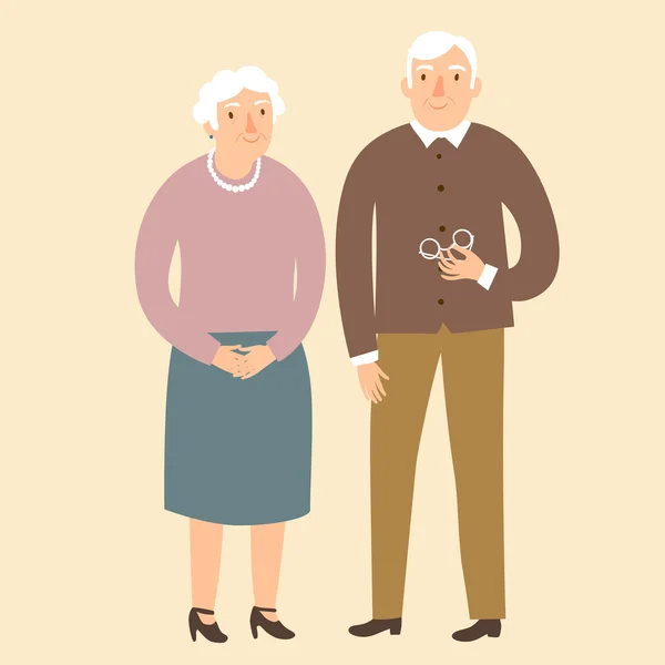 Felices abuelos juntos — Archivo Imágenes Vectoriales