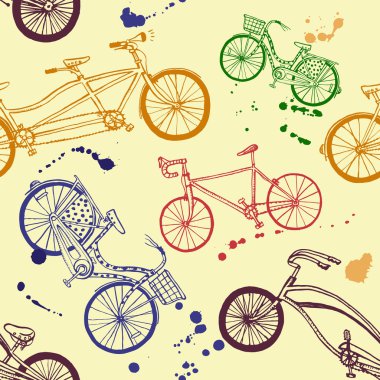 Bisiklet el çizilmiş desen