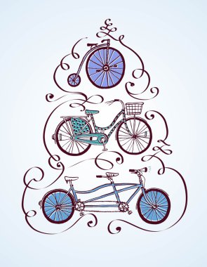 Doodle vintage Bisiklet kartpostal