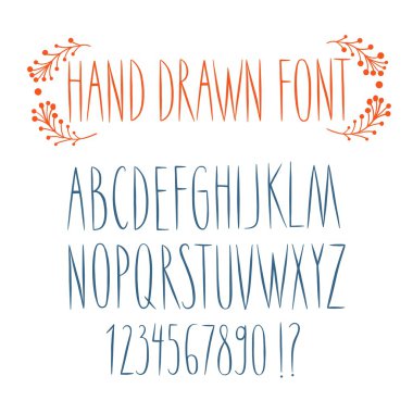 Doodle vektör yazı tipi