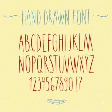 Doodle vektör yazı tipi