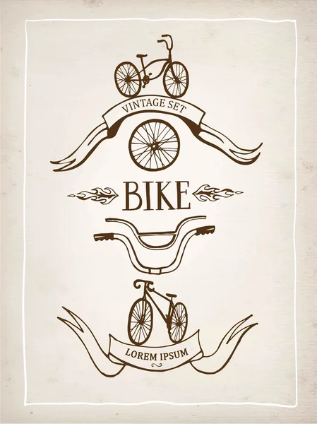 Elementos de diseño de bicicletas — Vector de stock