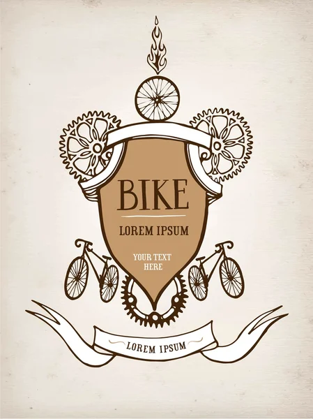 ビンテージ自転車フレーム — ストックベクタ