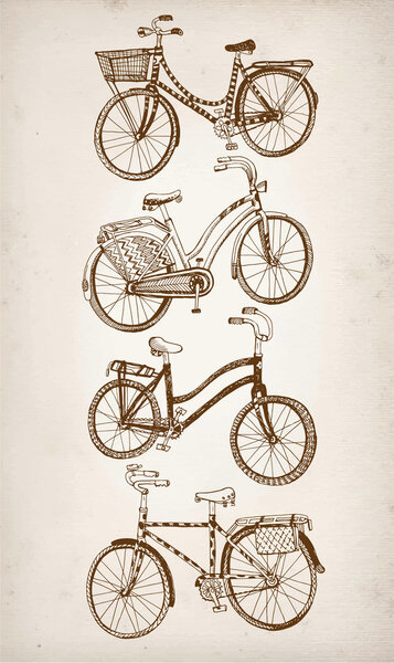 Винтажный велосипедный набор Doodle
