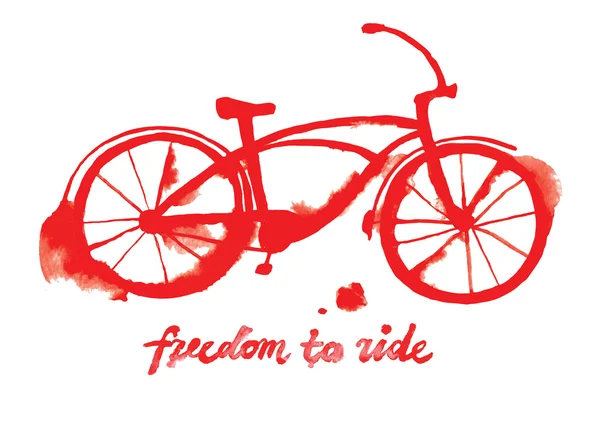 Bicyclette aquarelle — Image vectorielle