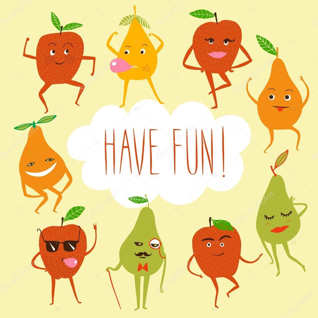 Funny fruits illustration
