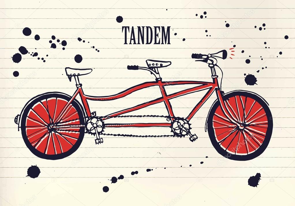 Tandem bike sketch