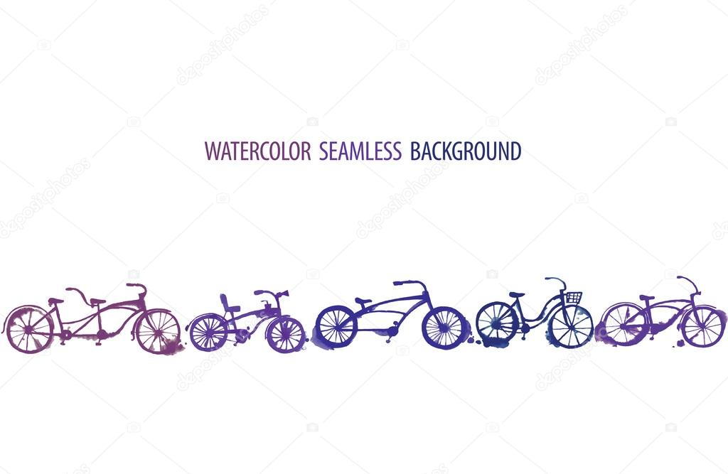 Watercolor bicycle background