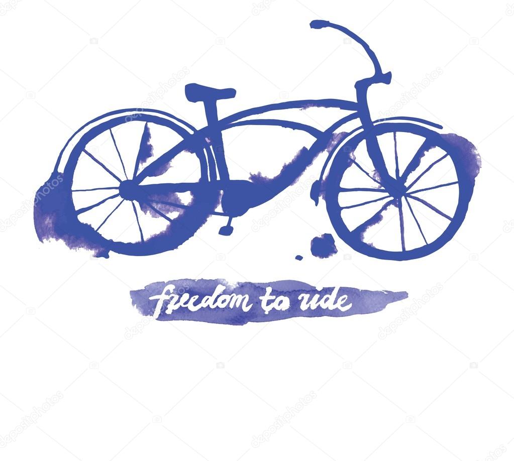 Vector watercolor bicycle