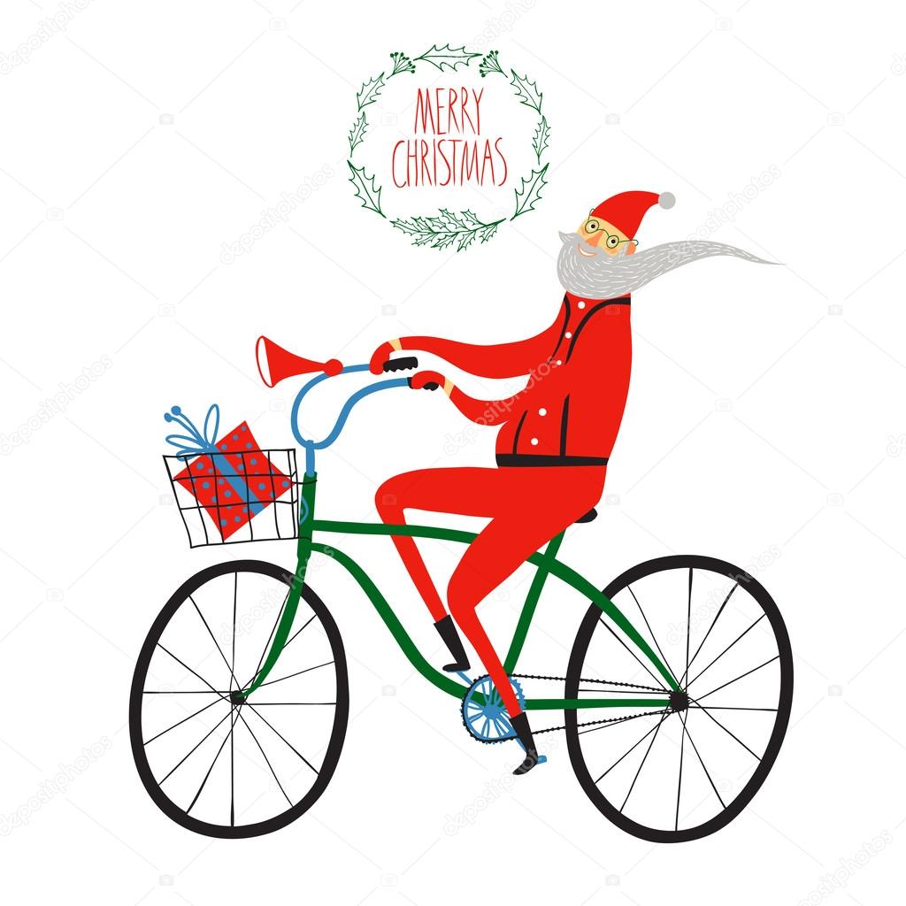 Santa Claus cyclist